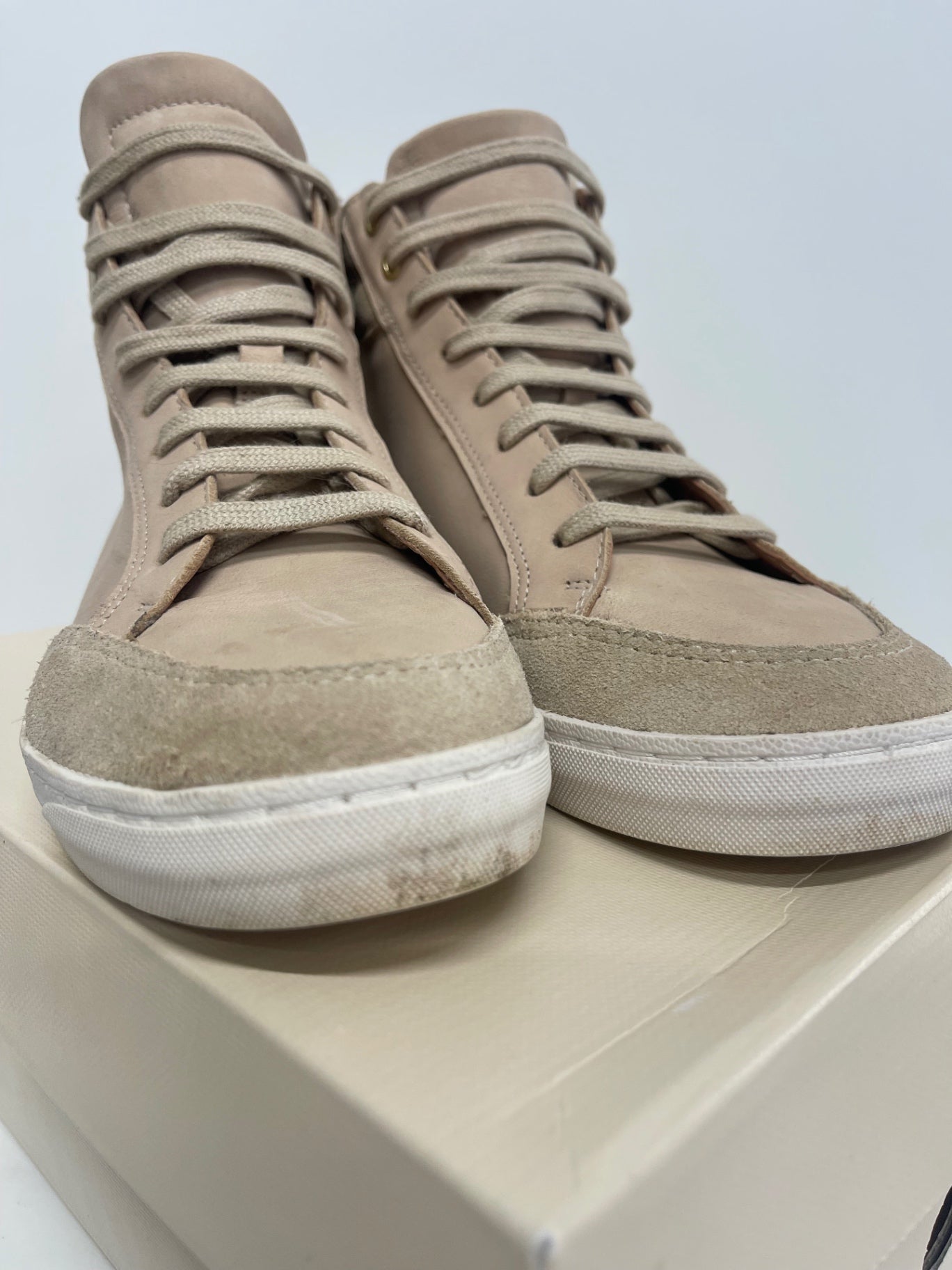 Stunning Next leather high top gold  Sneakers Uk5.5 Beige kS544