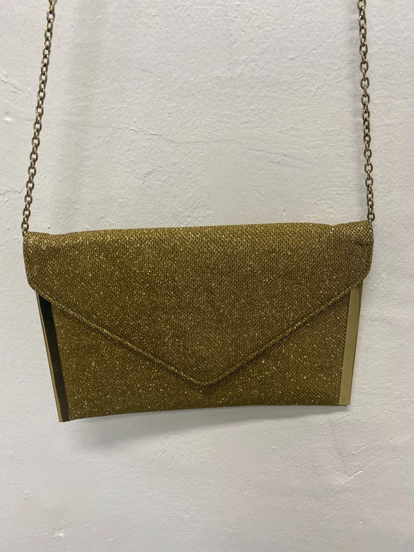 Fabulous sparkly gold clutch occasion evening bag LB005