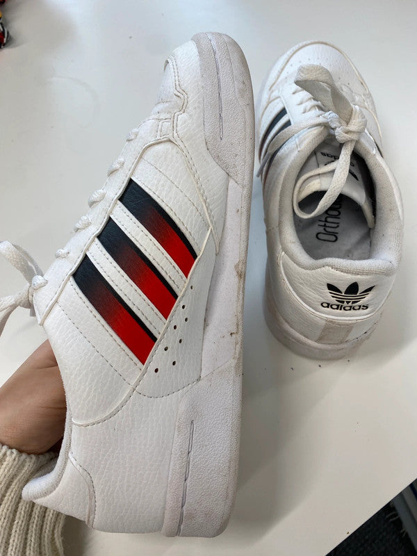Fabulous adidas contiental 80 white red stripe trainers UK 5.5 NC001