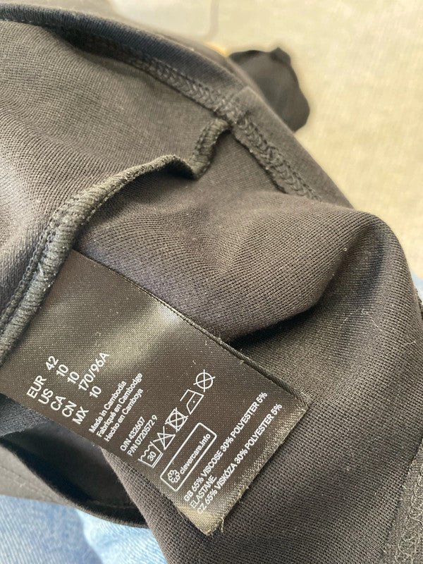 Fab H&M black skater dress Uk14 classic PJ001