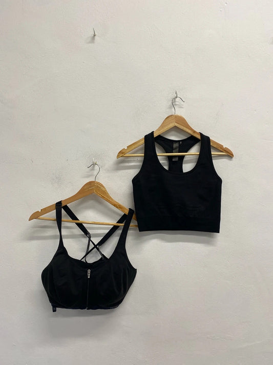 Lovely bundle 19 black sports bras Victoria secret Ryder cup UK M DS002