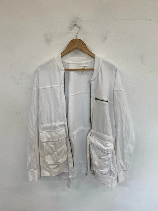 Next Stylish White Asymmetric Jacket UK 22 LK006