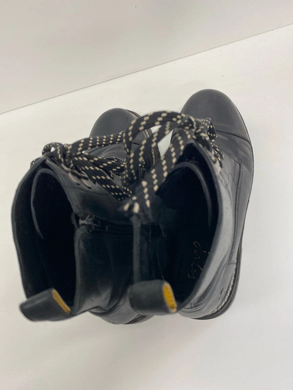 Fabulous Black leather Joules stomper boots Uk4 YTH01