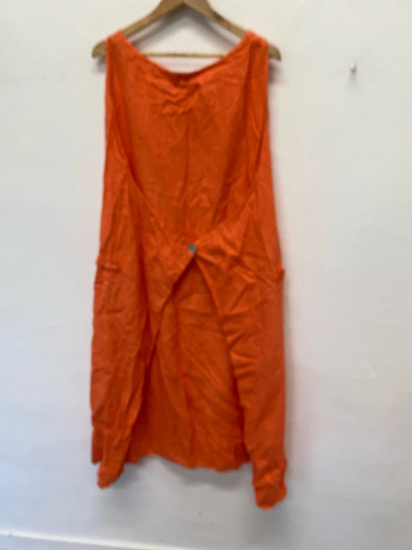 Fabulous Vera Tucci coral linen Midaxi tunic dress LW005