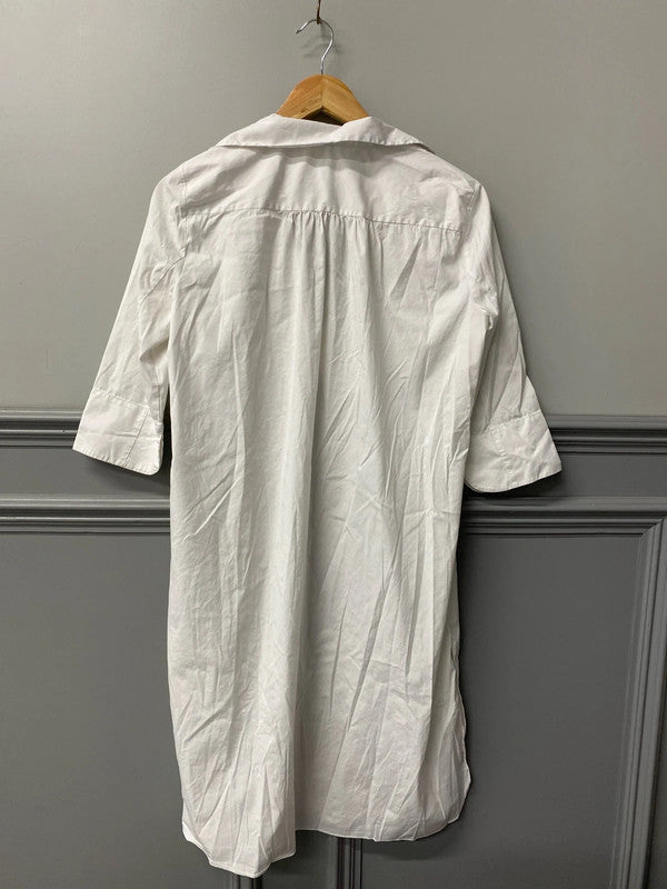 Zara Chic White Tunic Shirt Dress Size L VW001