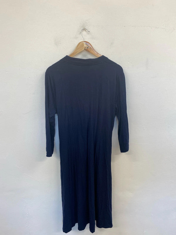 Hobbs Elegant Navy Jersey Midi Dress UK 18 MD002