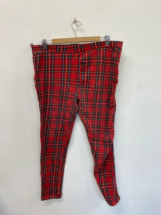 Fabulous Tartan Y2K Goldigga red leggings Uk16 NC001