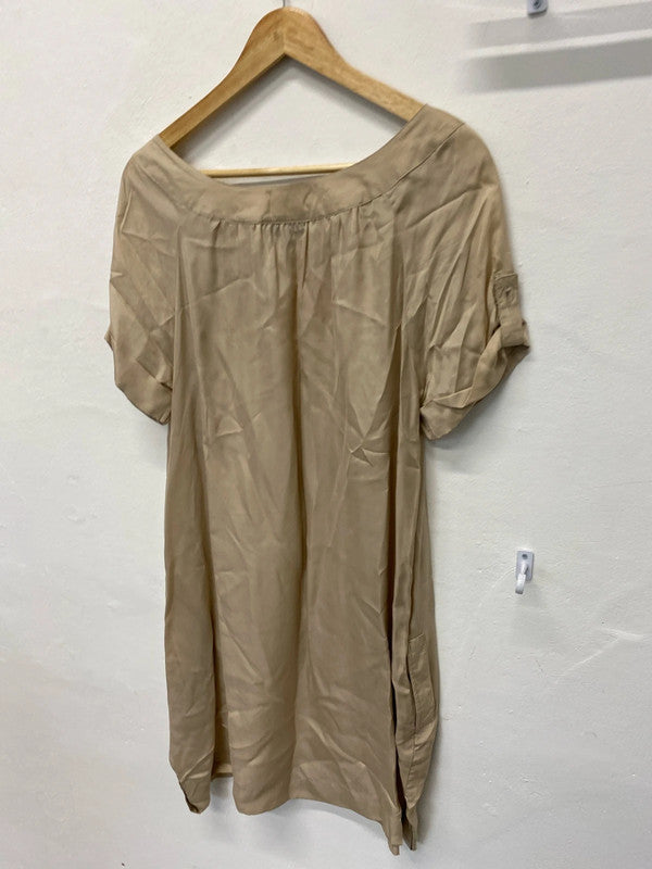 Fabulous Next Woman Slinky classic tunic dress champagne Uk16 KM003