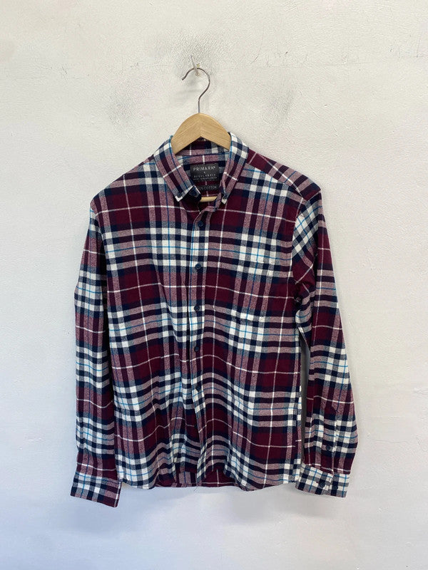 Fabulous primark checked shirt burgundy UK S GK002