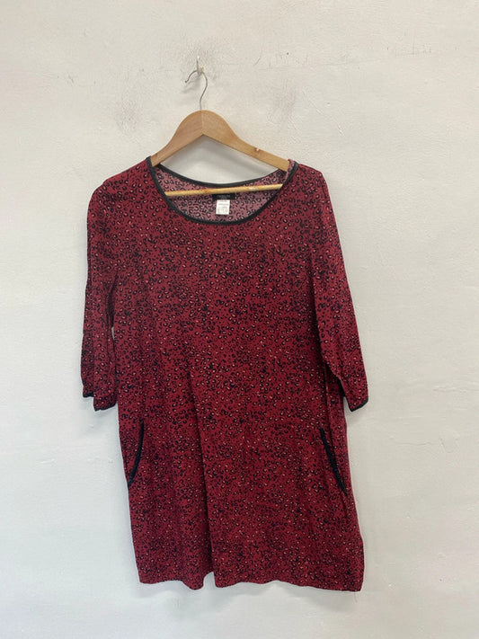 Lovely La redoute red leopard midi dress UK 18 KM003