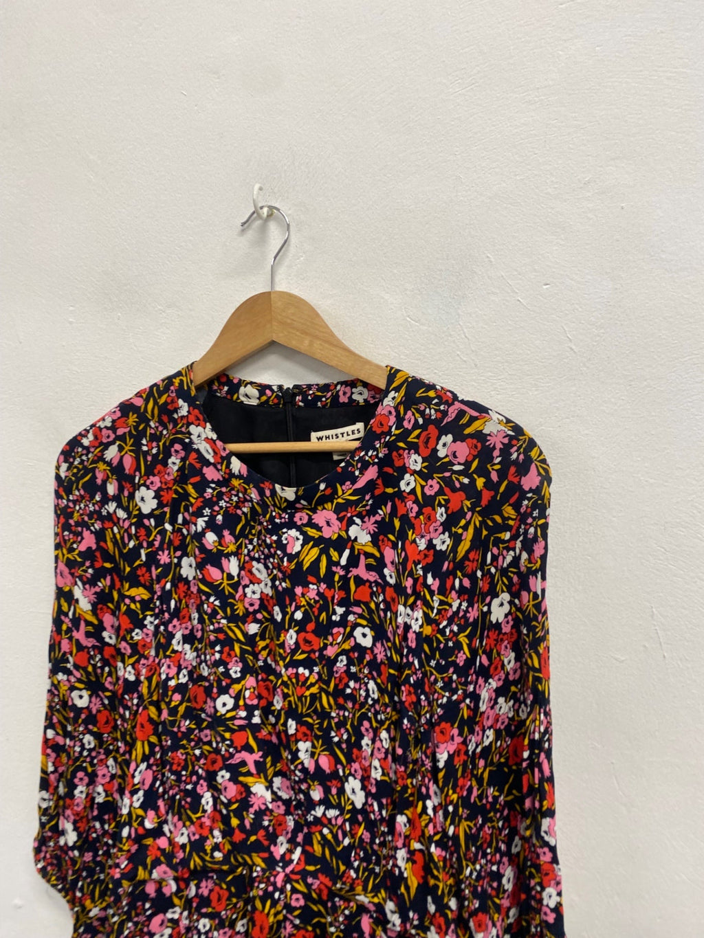 Fabulous Whistles meadow Midi Dress UK 14 Multicolored floral LB512