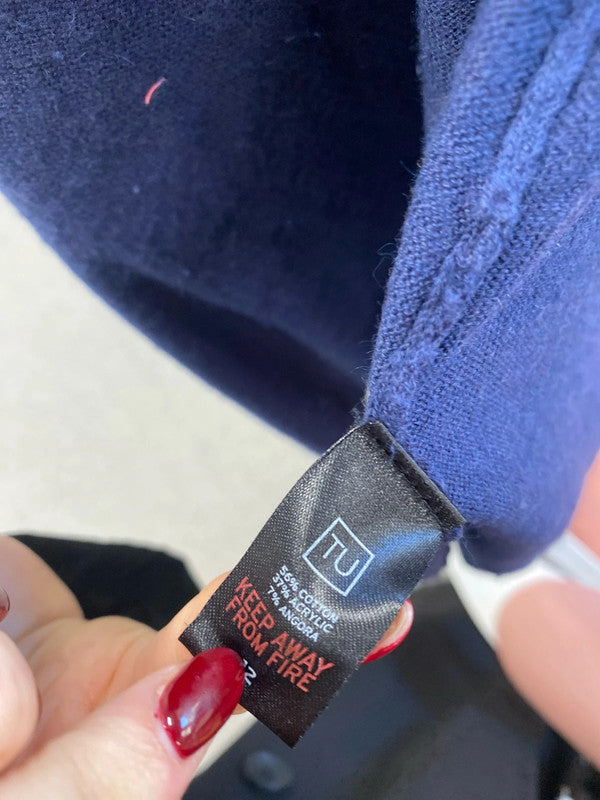 Lovely tu longline navy cardigan UK 12 GK002