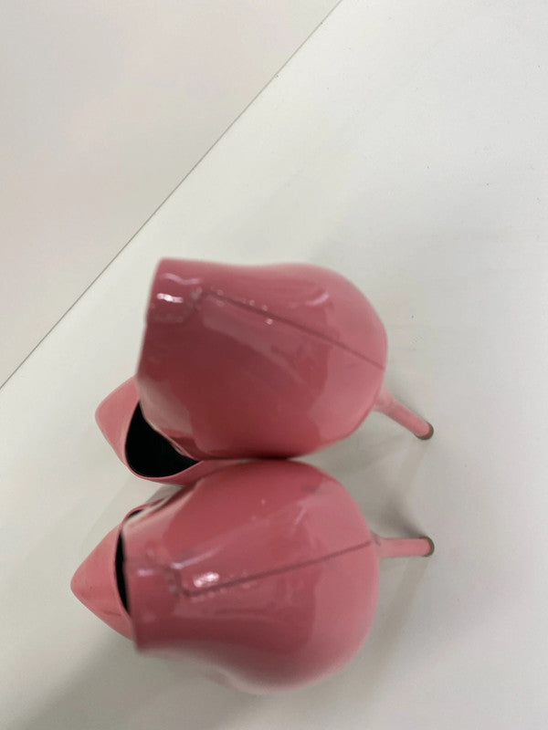 Fabulous Barbie Pink stiletto shoes UK6 faux patent leather KM004