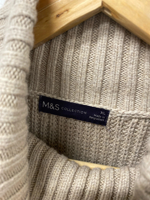 M&S Stylish Taupe Sleeveless Jumper Dress Size XL VW001