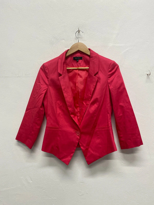 Fabulous Coral Pink powerhouse blazer Uk12 new Look MA003