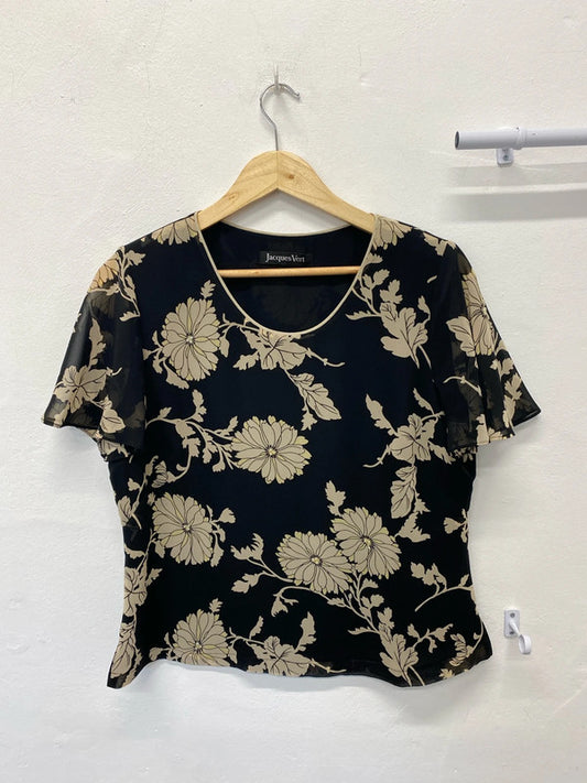 Fabulous Jacques Vert Floral black occasion Events top Uk12 PJ001