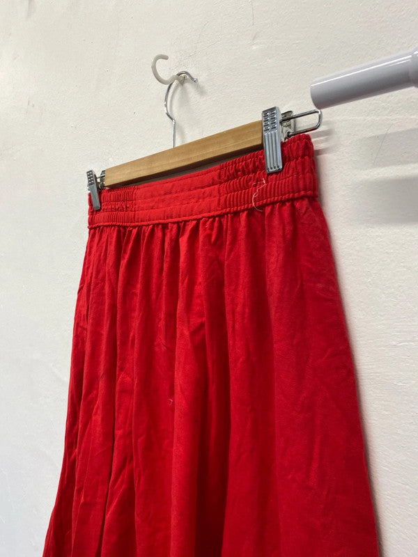 Fabulous midi skirt red flared vintage St Michael uk12/14 EC003
