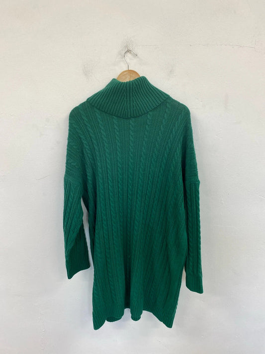 TU Fabulous Emerald Green Turtleneck Jumper Dress UK 20 RG021