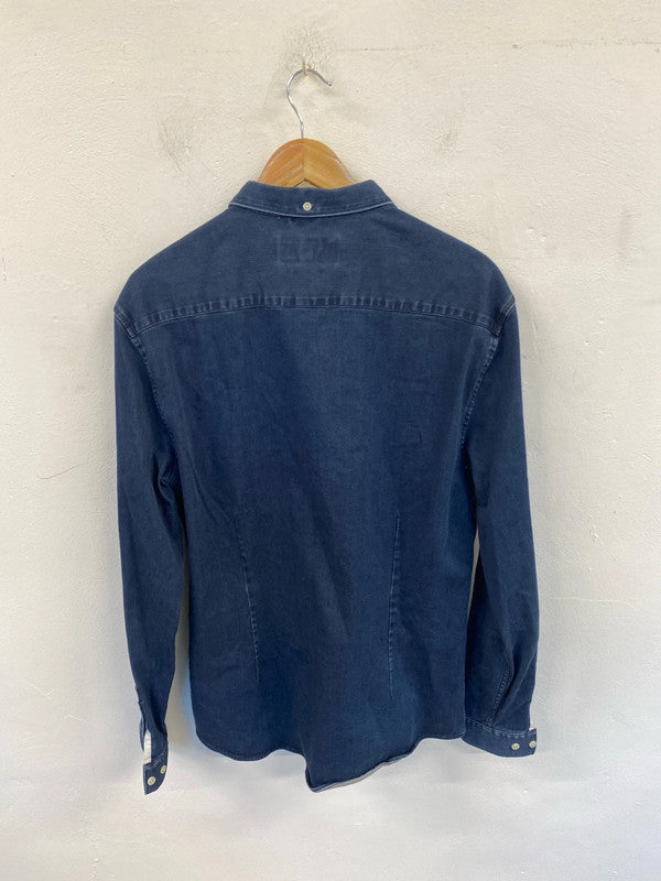 Great River Island denim shirt muscle fit L KM004