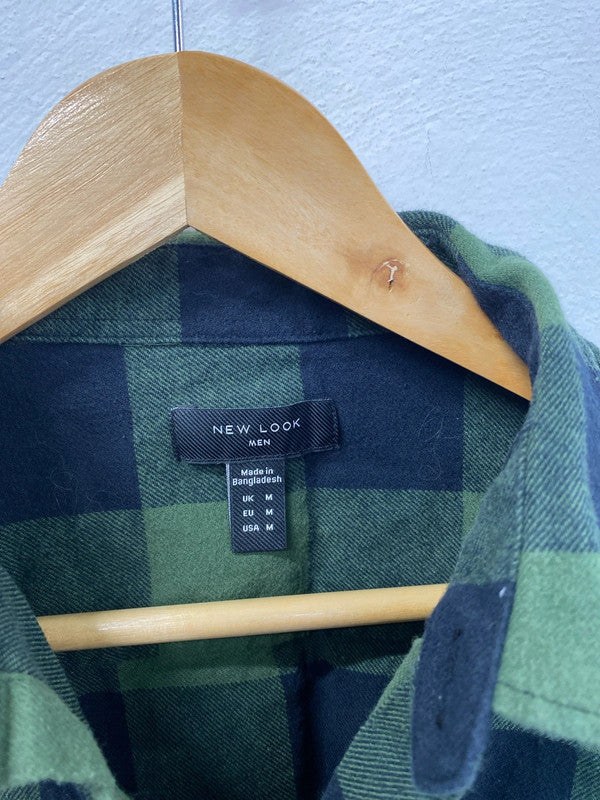 Duo of classic check New Look shirts red green black M #2 JR001
