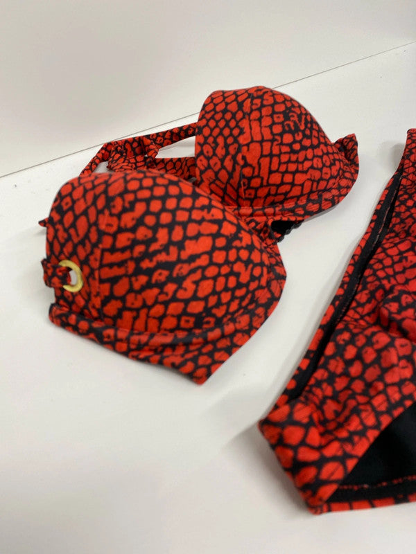 Fabulous red leopard George padded bikini 34D / 12 LP003