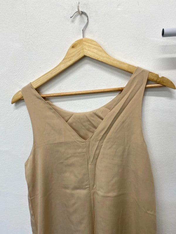 Fabulous Champagne gold oversized slip midi dress UK6/8 Primark MB001