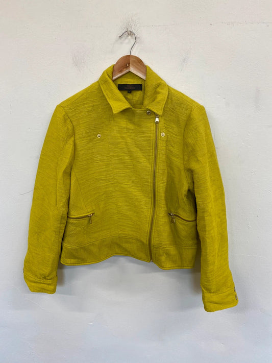 Next Fabulous Citrus Yellow Biker Jacket UK 18 MD002