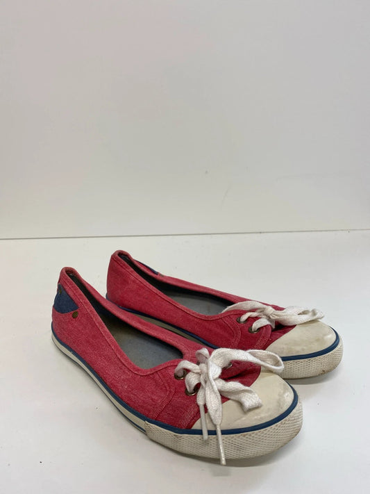 Fab Vintage Moshulu faded red 1990’s plimsole trainers Uk4 MM005
