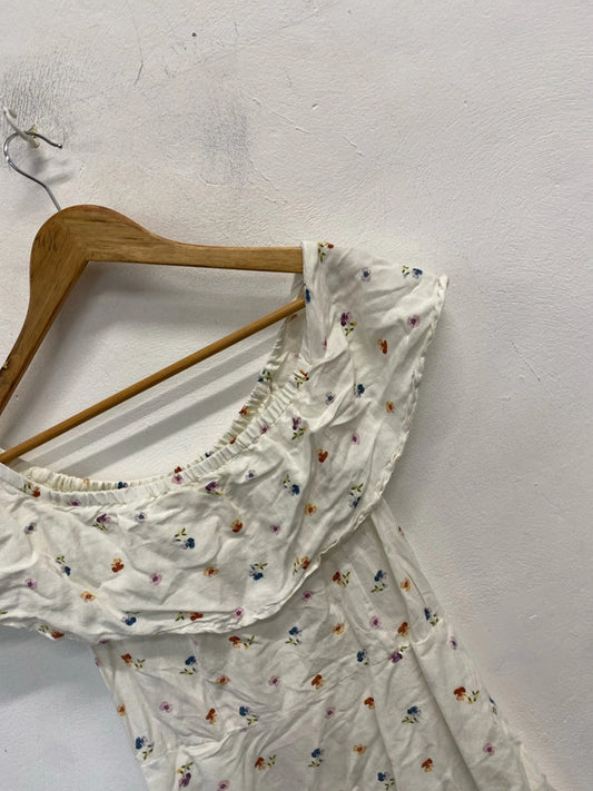 Lovely Jack wills white floral Bardot dress UK 10 JH001
