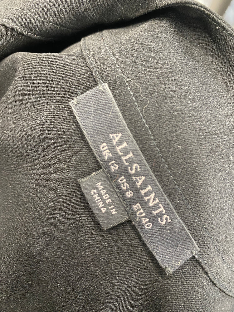 Stunning All saints hayley black jumpsuit UK 12 SS002