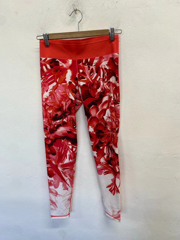 Lovely pink rose adidas active leggings UK S GK002