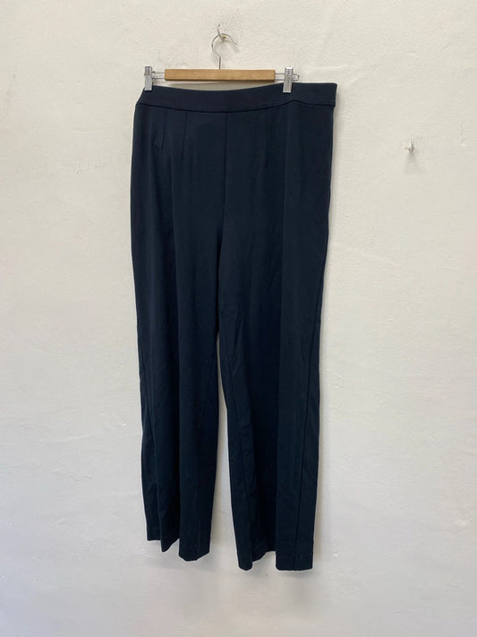 M&S navy wide leg Elasticated leggings classic Uk20 R RM002