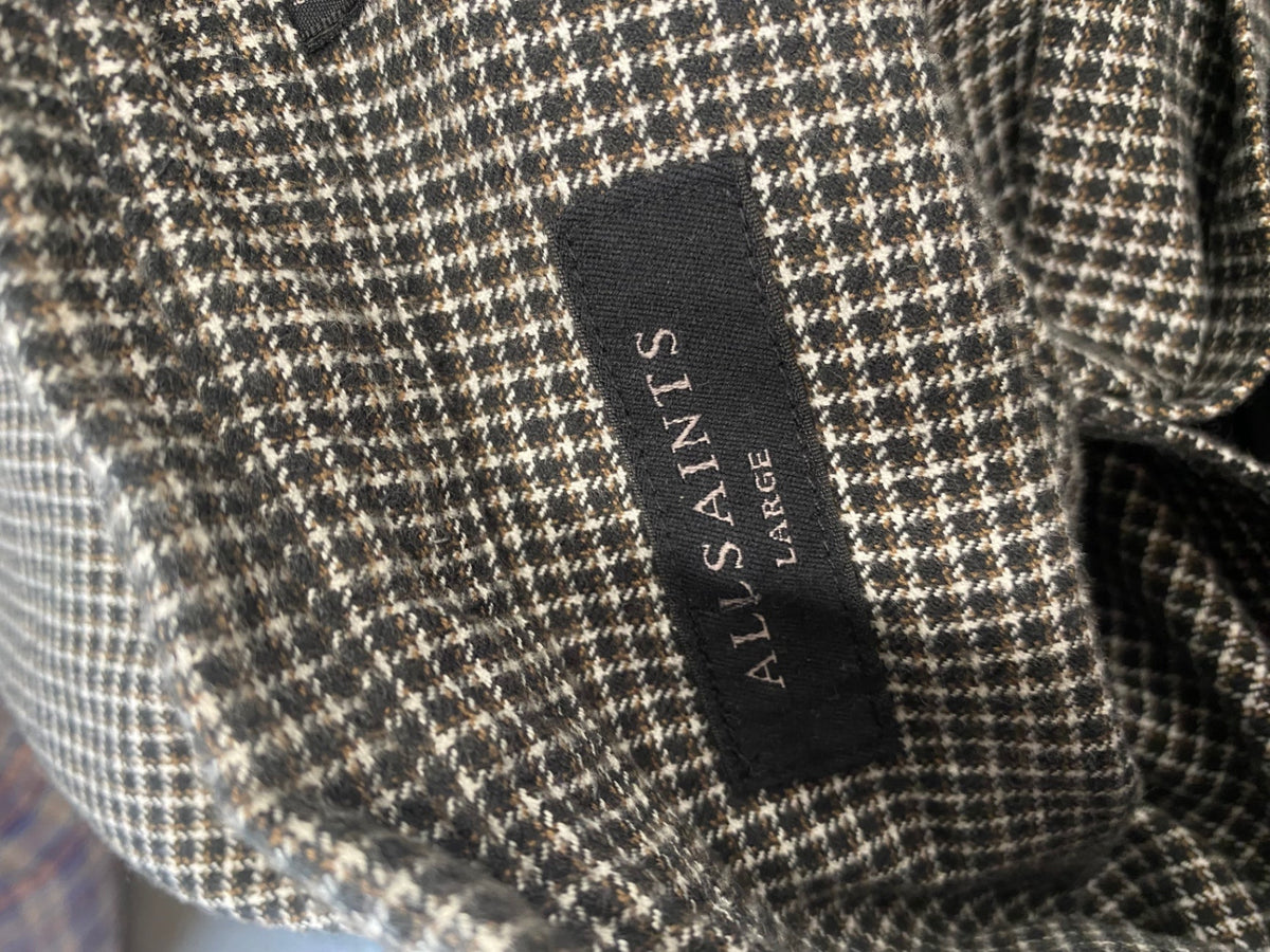Fabulous ALLSAINTS Shirt UK L Black checked Cotton KS002