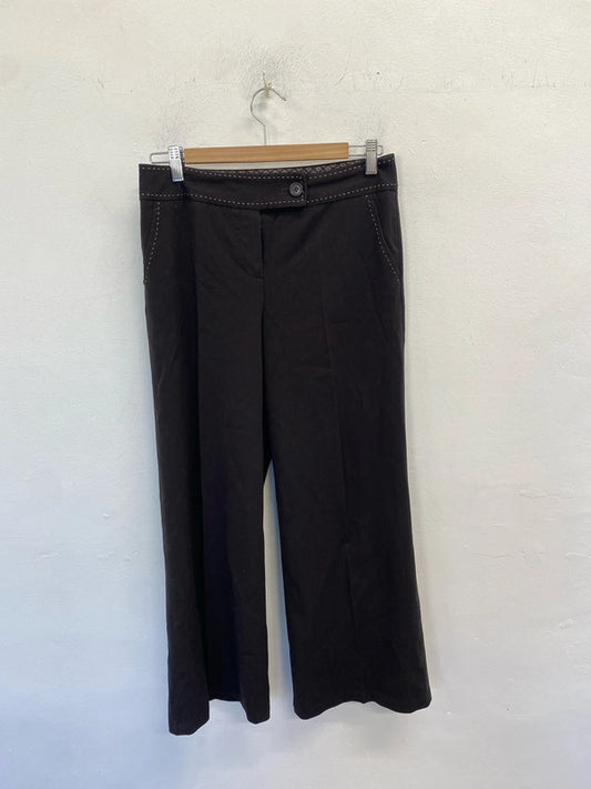 Lovely next tailored brown wide leg trousers UK 8 r AG005