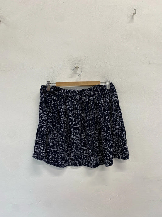 Lovely mango black white spotted mini skirt floaty UK L NN001