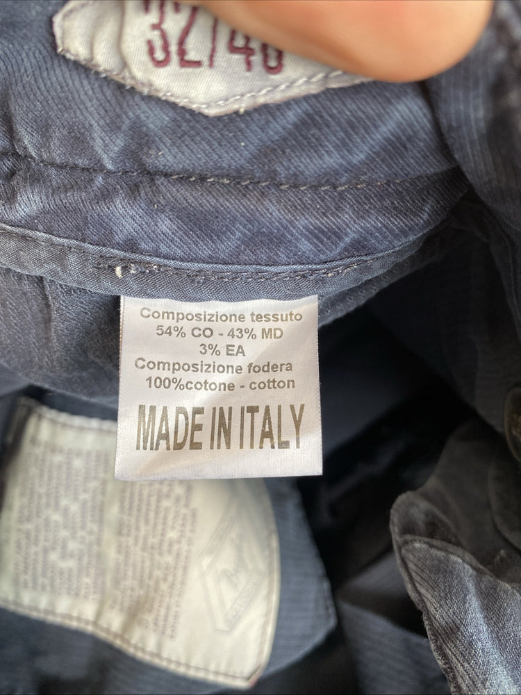 Briglia 1949 Slim Fit Blue Pants In Size 32/46 Made In Italy AG006