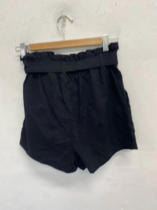 Lovely h&m Paperbag black shorts summer UK 10 JH001
