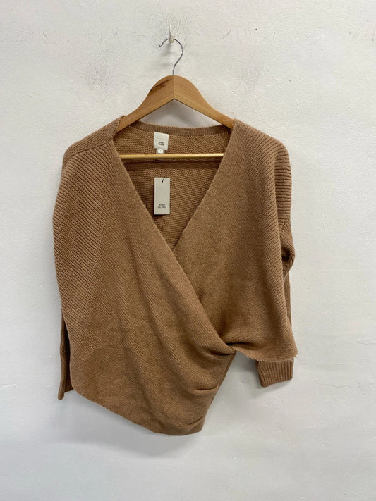 Lovely river island rose knit v neck wrap knit jumper UK 8 KM004