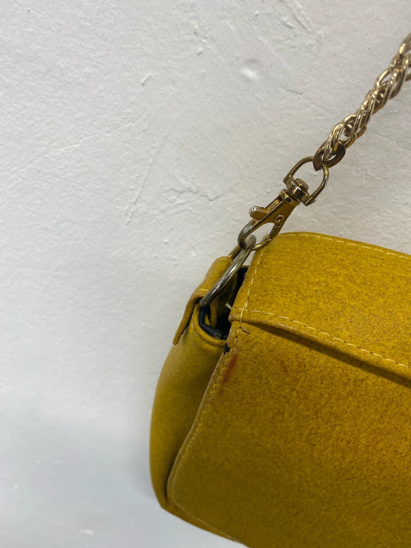 Vegan Leather speckled mustard Wilby handbag chain handle RF001