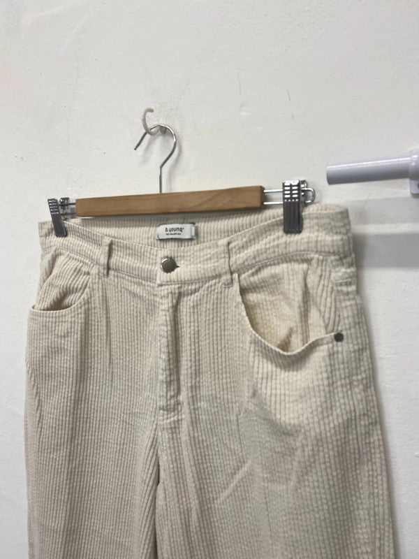 Fab B.Young cream ByDanna Pants wide leg ankle boho Uk10 CD001