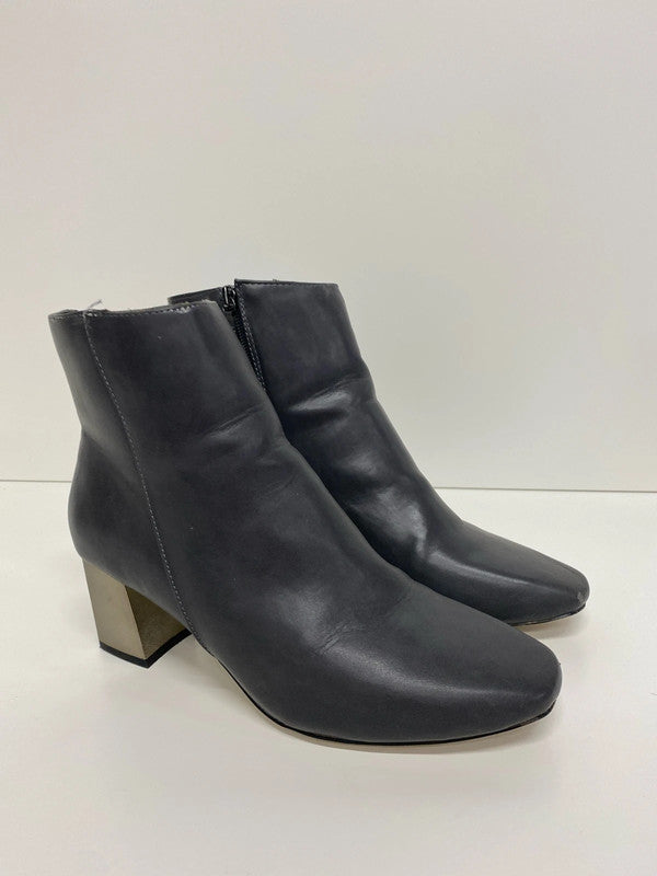 Fab TU charcoal grey  ankle boots with metallic heel Uk7 JW002