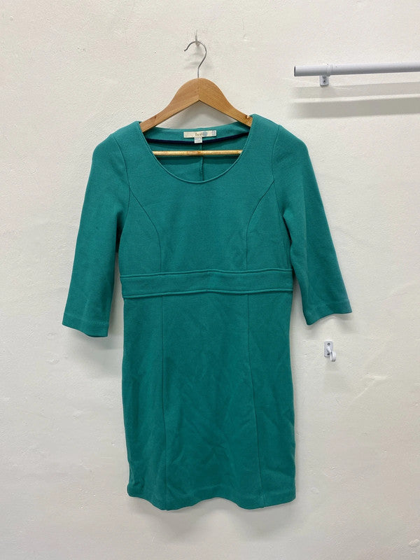 Fabulous Boden teal textured cotton dress Uk12 R LW005