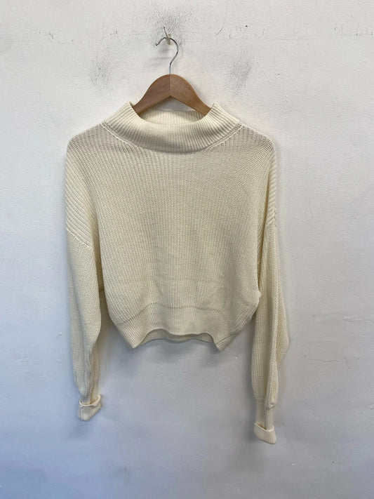 Lovely na-kd reborn cream knit jumper UK M CJ001