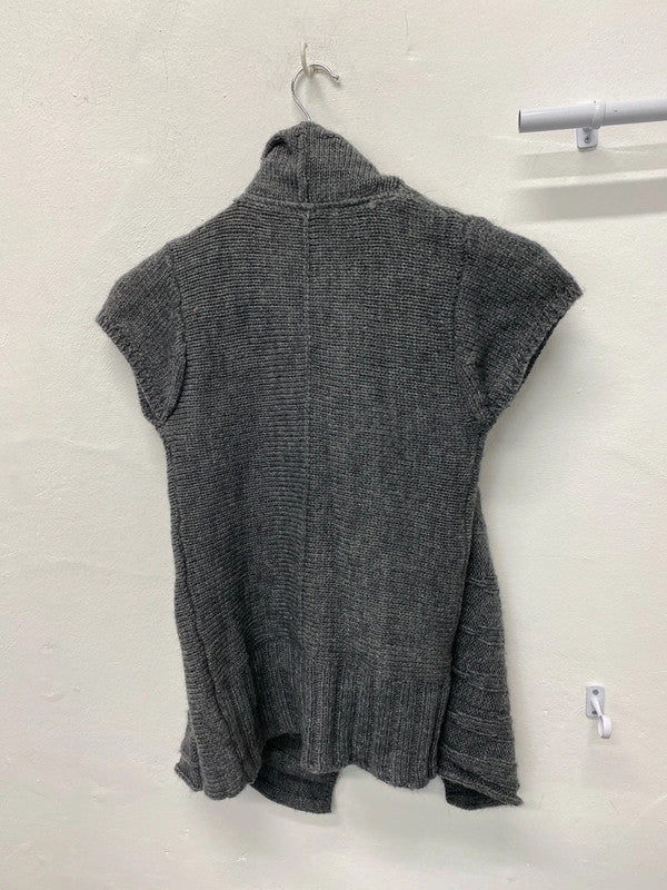 Fabulous White Stuff Dark Grey sleeveless cardigan Uk8 alpaca blend MM005
