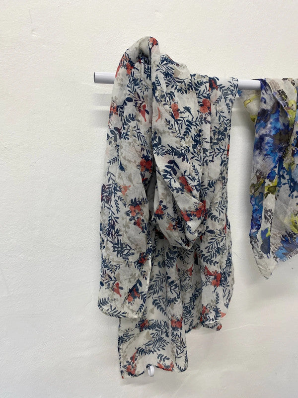 Fabulous duo of floral watercolour abstract scarves IM001