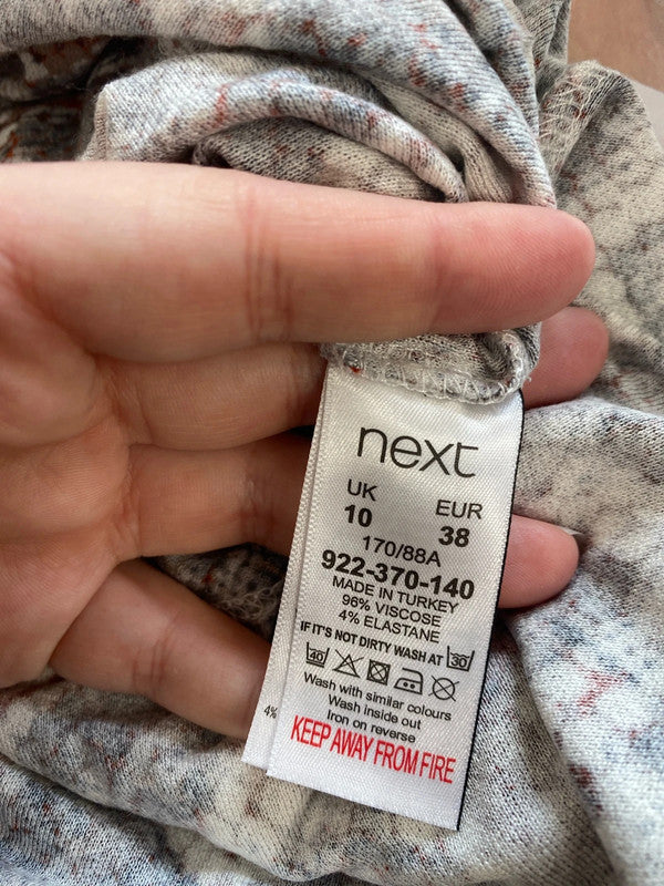 Next Fabulous Grey & Orange Reptile Print Maxi Beach Dress UK 10 MB001