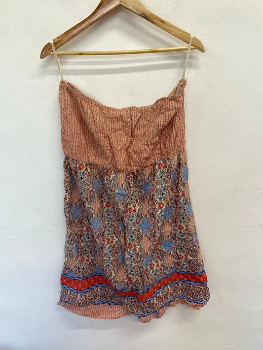 Lovely atmosphere pattern summers sleeveless midi dress UK 14 WS001