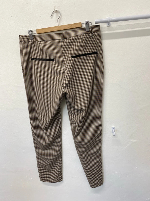 Fabulous Brown checked tailored trousers H&M Uk14 KM003