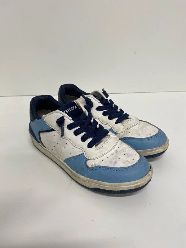 Fabulous Geox low basketball trainers UK1 33 blue white MA003