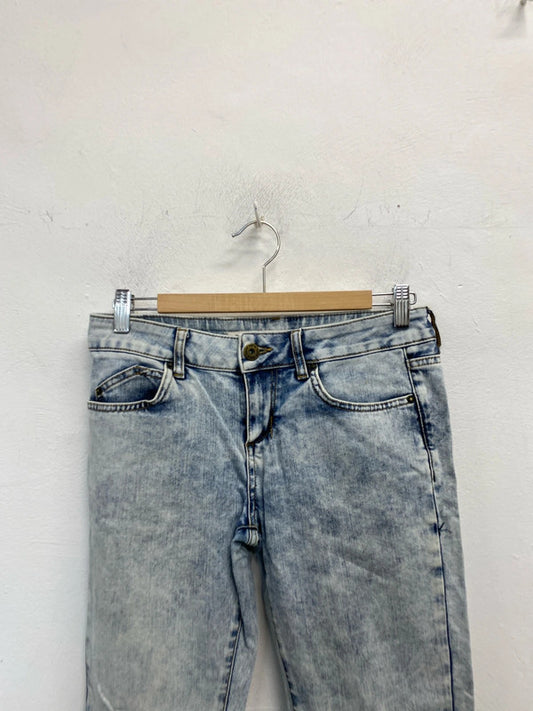 Lovely Topshop moto blue washed jeans Uk W 28 L 30 JB001
